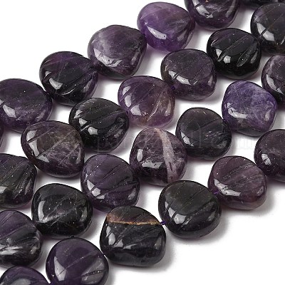 Fili di perle intagliate di ametista naturale&nbsp;G-H339-A07-01A-1
