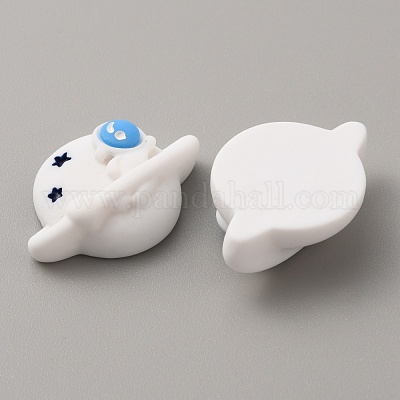 Cabochons en résine opaque thème espace&nbsp;CRES-WH0001-50-1