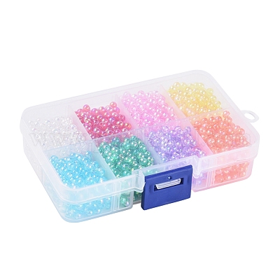 8 Farben umweltfreundliche transparente Acrylperlen&nbsp;MACR-X0020-04-4mm-1