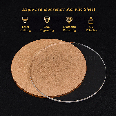 Benecreat 10 pièces disque de cercle acrylique transparent 3mm d'épaisseur  100mm feuille de fonte de diamètre intérieur pour les projets d'artisanat  en gros pour création de bijoux 