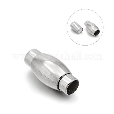 Wholesale Smooth 304 Stainless Steel Barrel Magnetic Clasps with Glue-in  Ends 