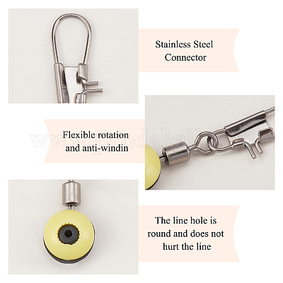 304 Stainless Steel Fishing Rolling Bearing Connector, with Brass Rolling  Barrel Fishing and Plastic Ball, Fishing Swivels Tackle Clasps Accessories