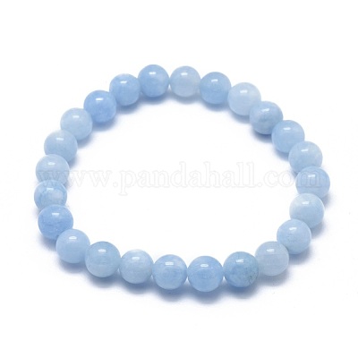 Natürliche & gefärbte weiße Jade-Perlen-Stretch-Armbänder&nbsp;BJEW-K212-C-018-1