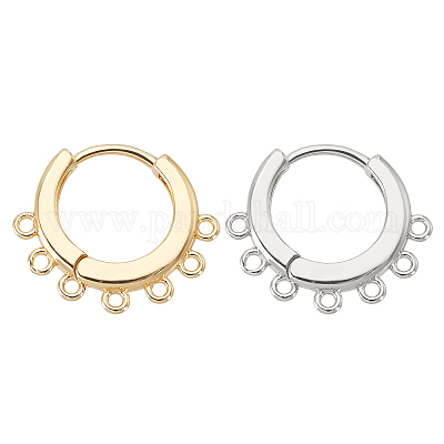 Wholesale BENECREAT 12PCS 2 Mixed Color Round Brass Hoop Earrings Huggie  Hoop Earrings Round Earring Hoops(18.5x16x2.5mm) for DIY Jewelry Making 