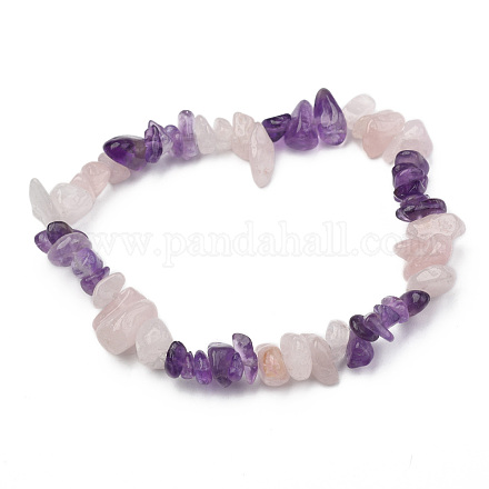 Bracelets extensible avec perles en pierre précieuse X-BJEW-JB01824-04-1