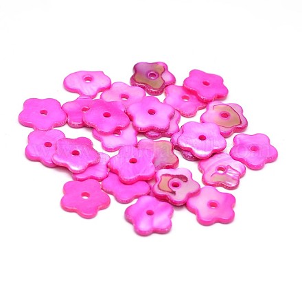 Perles de fleurs de coquille d'eau douce naturelles teintes SHEL-M001-05E-1
