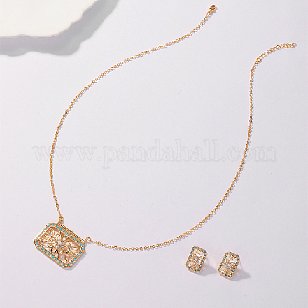 Set di gioielli da donna in ottone con micro pavé di zirconi cubici HB7005-2-1