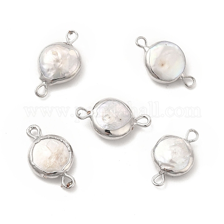 Colgantes de conector de perlas keshi naturales barrocas PEAR-P004-57P-01-1
