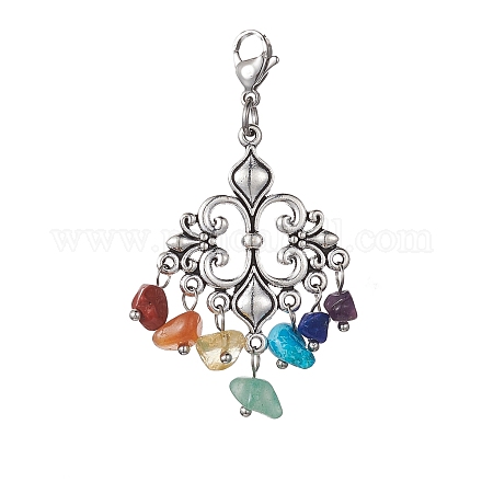 Décorations pendantes en alliage de style tibétain HJEW-JM01291-02-1
