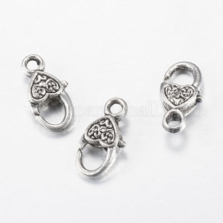 Tibetan Style Alloy Lobster Claw Clasps TIBE-T002-03AS-NR-1