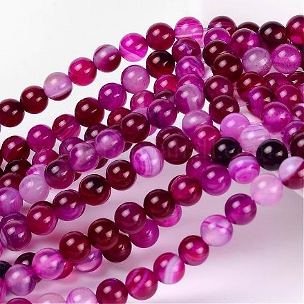 Agate à rayures naturelles/perles d'agate à bandes AGAT-6D-3-1