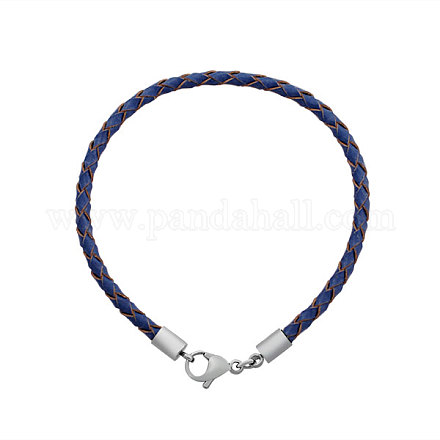 Braided Leather Cord Bracelet Makings MAK-M020-08-G-1