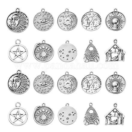 20 pièces 10 styles pendentifs en alliage de style tibétain TIBEP-CJ0001-82-1