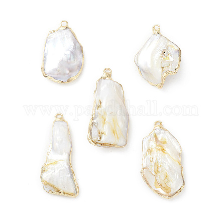Colgantes de perlas keshi barrocas naturales SHEL-F005-07LG-1