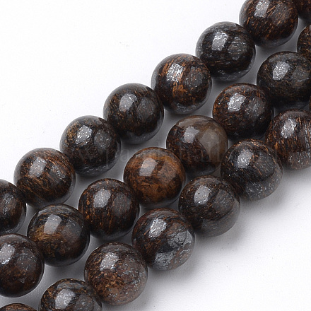 Chapelets de perles en bronzite naturel G-S272-01-10mm-1