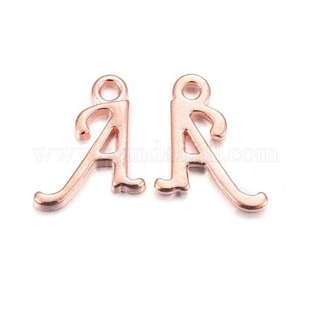 Rose Gold Plated Alloy Letter Pendants X-PALLOY-J718-01RG-A-1