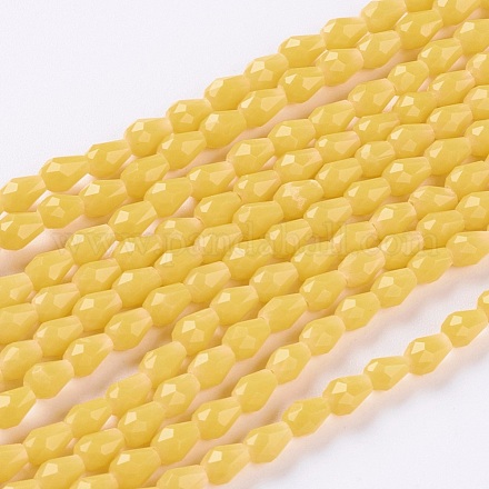 Chapelets de perles en verre opaque de couleur unie GLAA-A036-G03-1