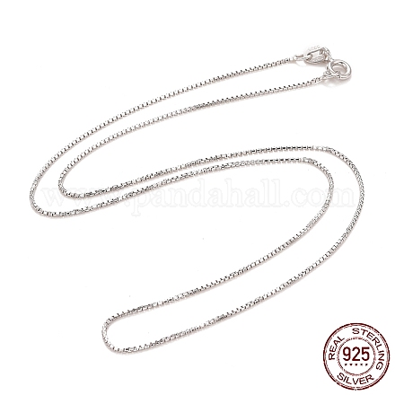 Collar de cadena de plata de ley 925 chapada en rodio para mujer NJEW-M190-02D-P-1