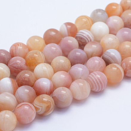Chapelets de perles en agate naturelle du Botswana G-F530-04-14mm-1