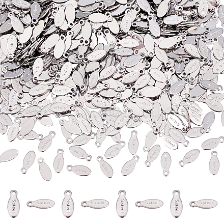 DICOSMETIC 1000Pcs Oval End Tabs Jewelry End Tabs Connector End Tags Clasp Stainless Steel Chain Tabs Teardrop Extend Connector Findings for Jewelry Making Bracelet Necklace STAS-DC0010-62-1