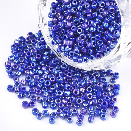Perles de rocaille de verre opaques SEED-S023-01C-08-1