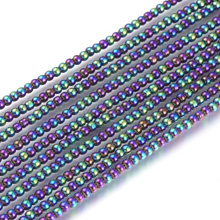 Chapelets de perles en verre électroplaqué EGLA-I013-2mm-FP08-1