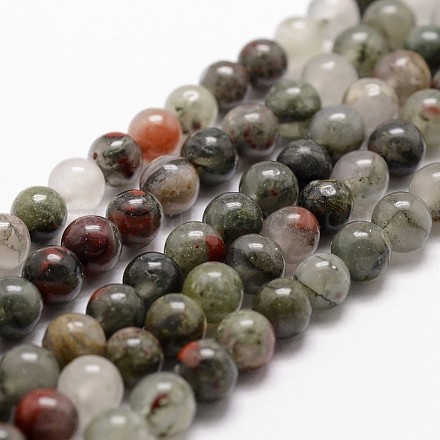 Natural African Bloodstone Beads Strands G-D840-66-6mm-1