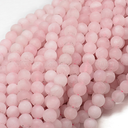 Chapelets de perles en quartz rose mat naturel G-J120-30-4mm-1