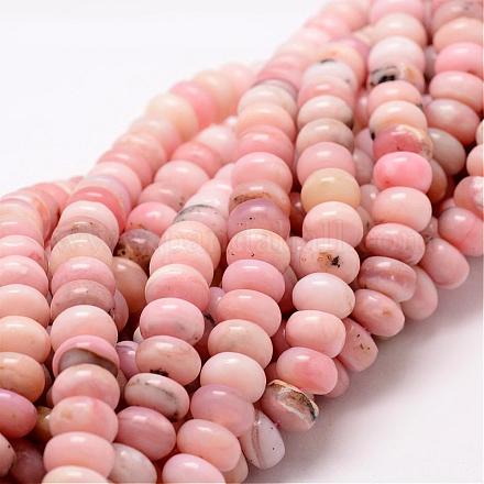 Rondelle Natural Pink Opal Beads Strands G-K071-01A-1