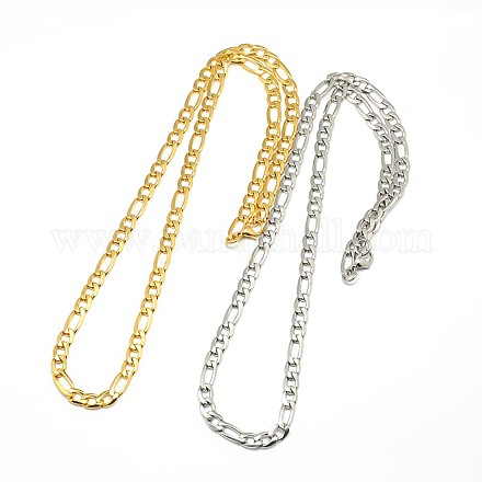 Fashionable 304 Stainless Steel Figaro Chain Necklaces for Men STAS-A028-N015-1
