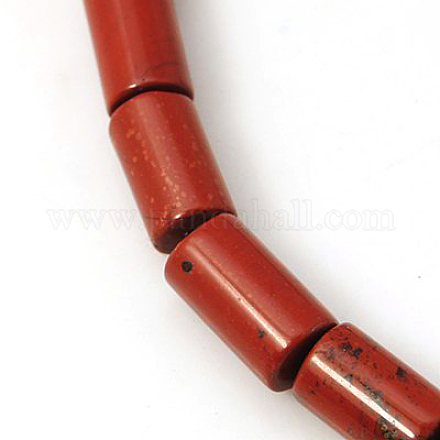 Los abalorios rojos jaspe hebras naturales G-E207-10x6mm-1
