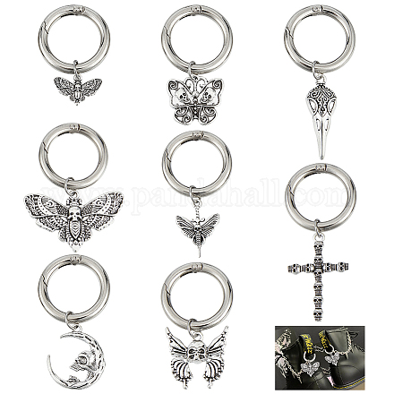 16Pcs 8 Style Cross/Butterfly/Moon Alloy Shoe Decoration HJEW-AB00624-1