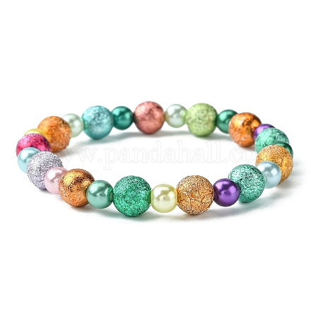 Mode imitation acrylique perles bracelets élastiques pour les enfants BJEW-JB01059-09-1