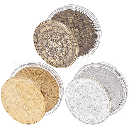 Gorgecraft 3 Stück 3 Farben Andenkenmünzen aus Eisen AJEW-GF0004-29-1