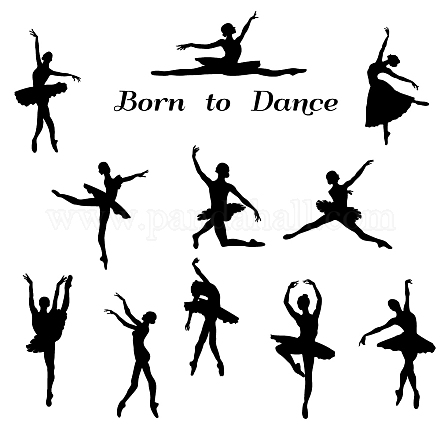 Superdant 2 Blatt „Born to Dance“-Wandaufkleber DIY-WH0228-823-1