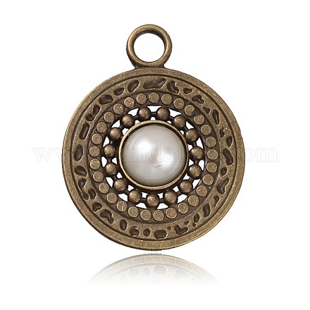 Bronze antico di tono lega acrilico perle grandi ciondoli PALLOY-J438-01AB-NF-1