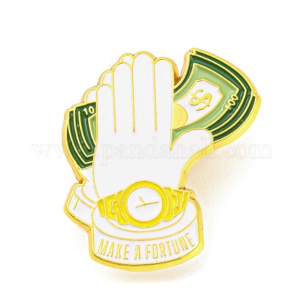 Manos sosteniendo alfileres de esmalte de dólar JEWB-F026-01-1