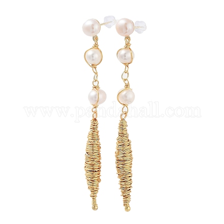 Boucles d'oreille en perles naturelles EJEW-P256-32G-1