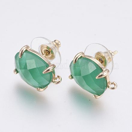 Accessoires de puces d'oreilles en verre à facettes GLAA-F084-A01-1