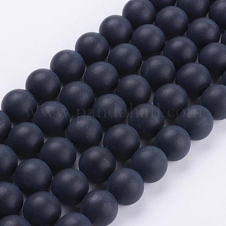 Natürliche schwarze Achat Perlen Stränge G-J258-04-12mm-1