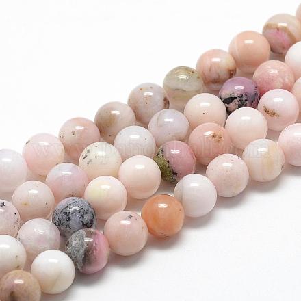 Chapelets de perles en opale rose naturelle G-R446-12mm-09-1