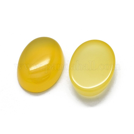 Cabochons en agate jaune naturelle G-O175-30D-01-1