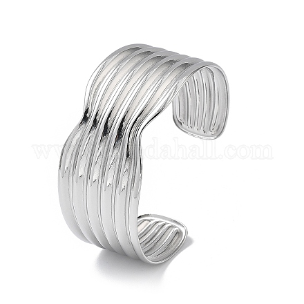 Bracciali polsino aperto scanalato in acciaio inossidabile per donna all'ingrosso