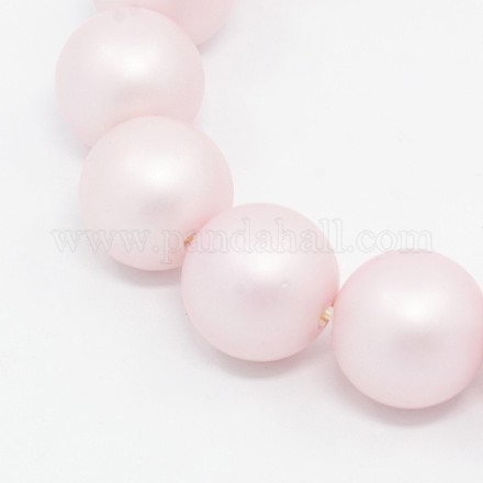 Round Shell Pearl Frosted Beads Strands BSHE-I002-14mm-12-1
