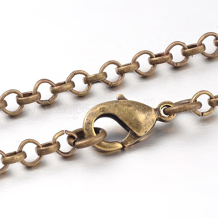 Fabricación de collar de cadena de rolo de cadena cruzada de hierro NJEW-JN01384-02-1