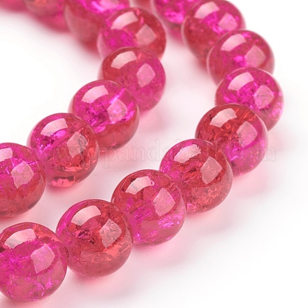 Chapelets de perles en verre craquelé X-CCG-Q002-10mm-08-1