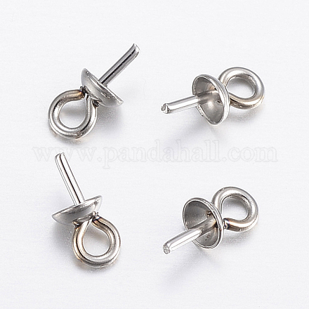 304 tasse en acier inoxydable perle peg bails pin pendentifs X-STAS-H452-01P-1