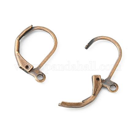 Accessoires de boucle d'oreille en dormeuse en laiton cuivre rouge X-EC223-R-1