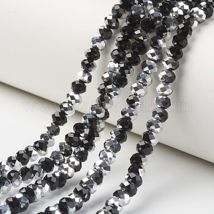 Electroplate Transparent Glass Beads Strands X-EGLA-A034-T8mm-M01-1