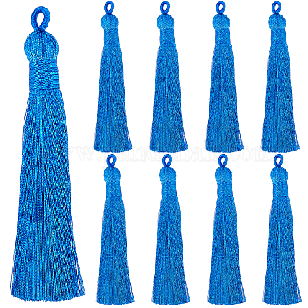 Sunnyclue 1 boîte de 10 pompons bleus en vrac faits à la main en nylon FIND-SC0003-38C-1